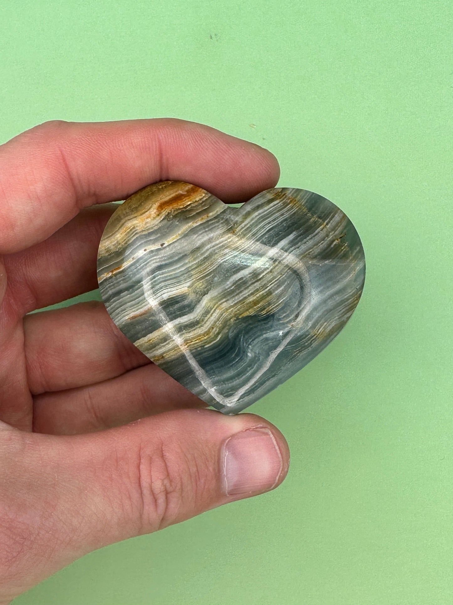Caribbean calcite - Large heart