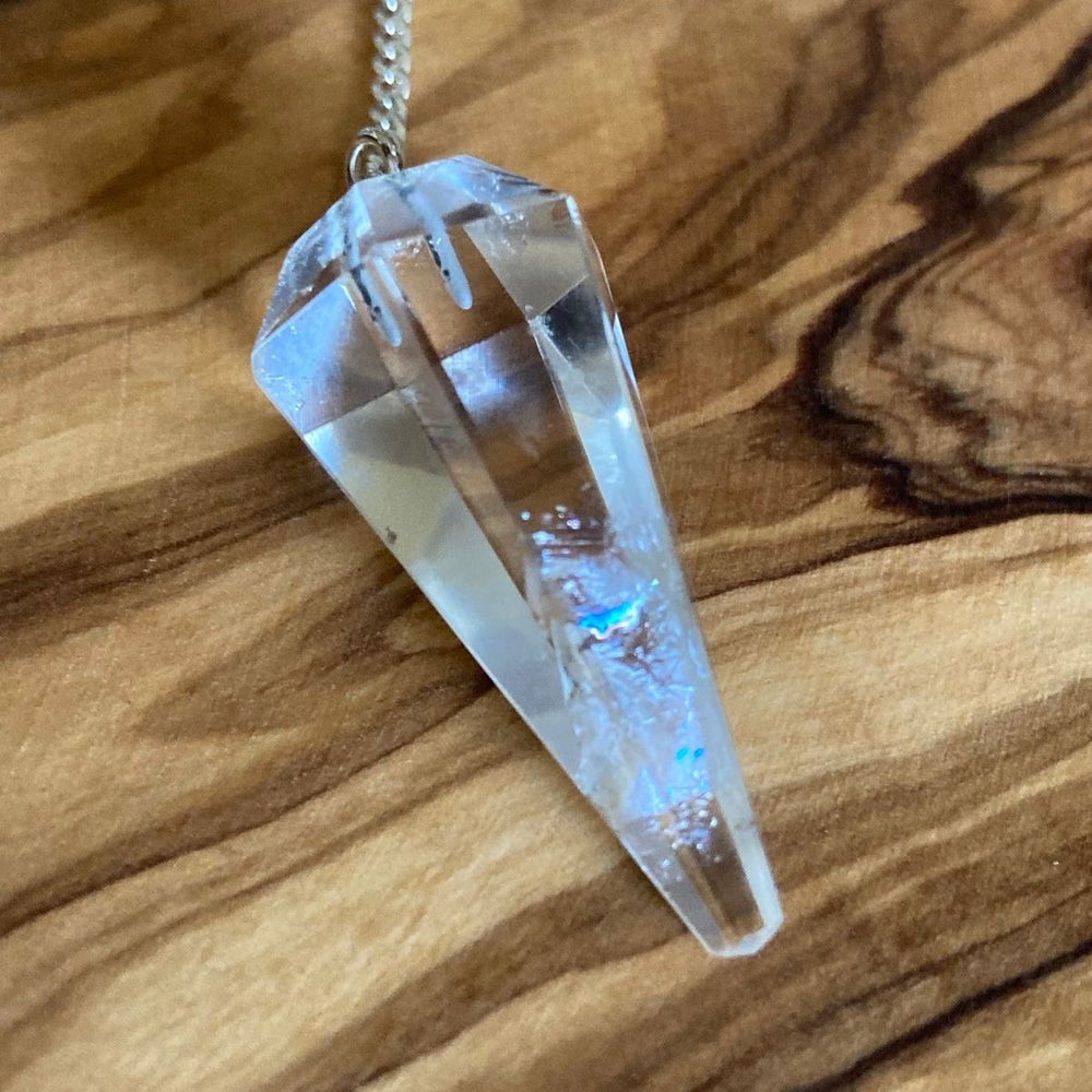 Clear quartz pendulum