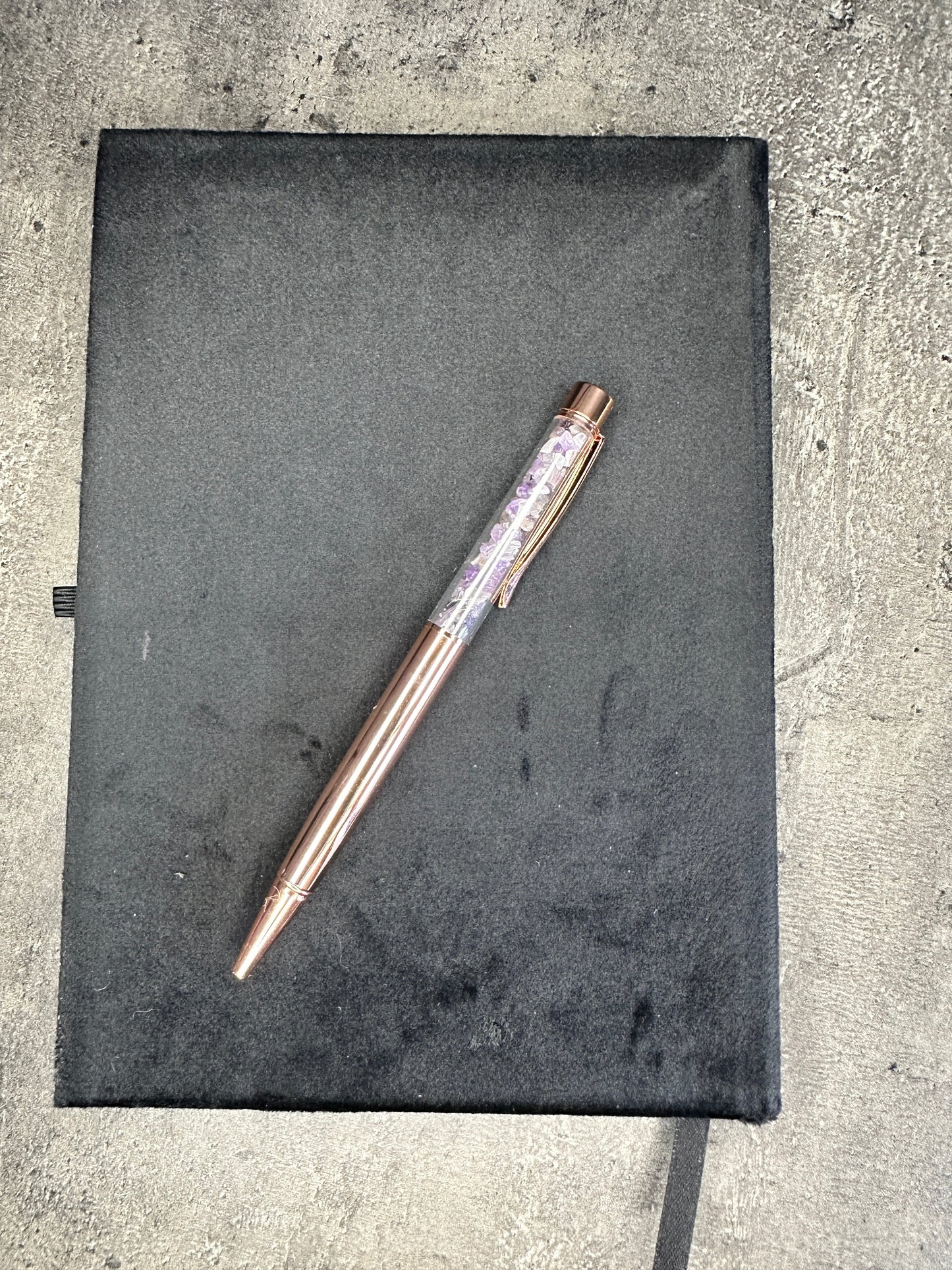 Manifestation journal with amethyst pen - Padded cover