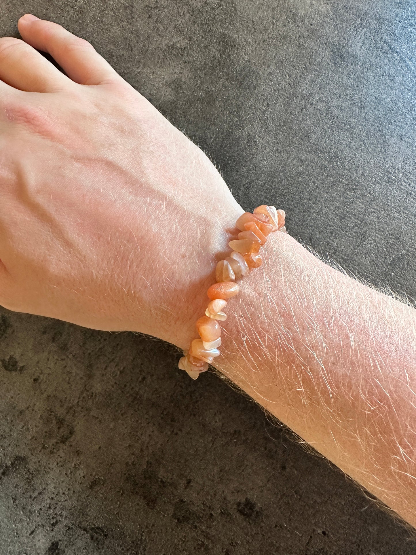 Sunstone - Crystal chip bracelet