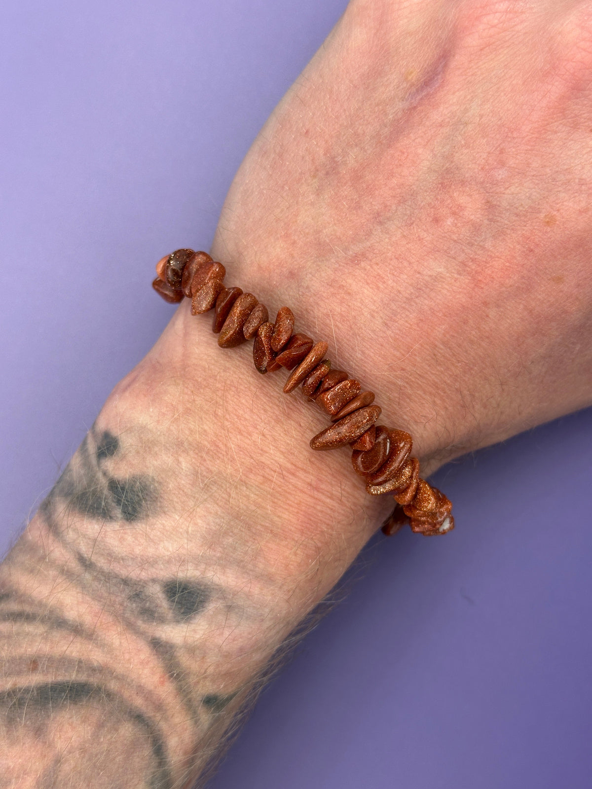 Goldstone - Crystal chip bracelet