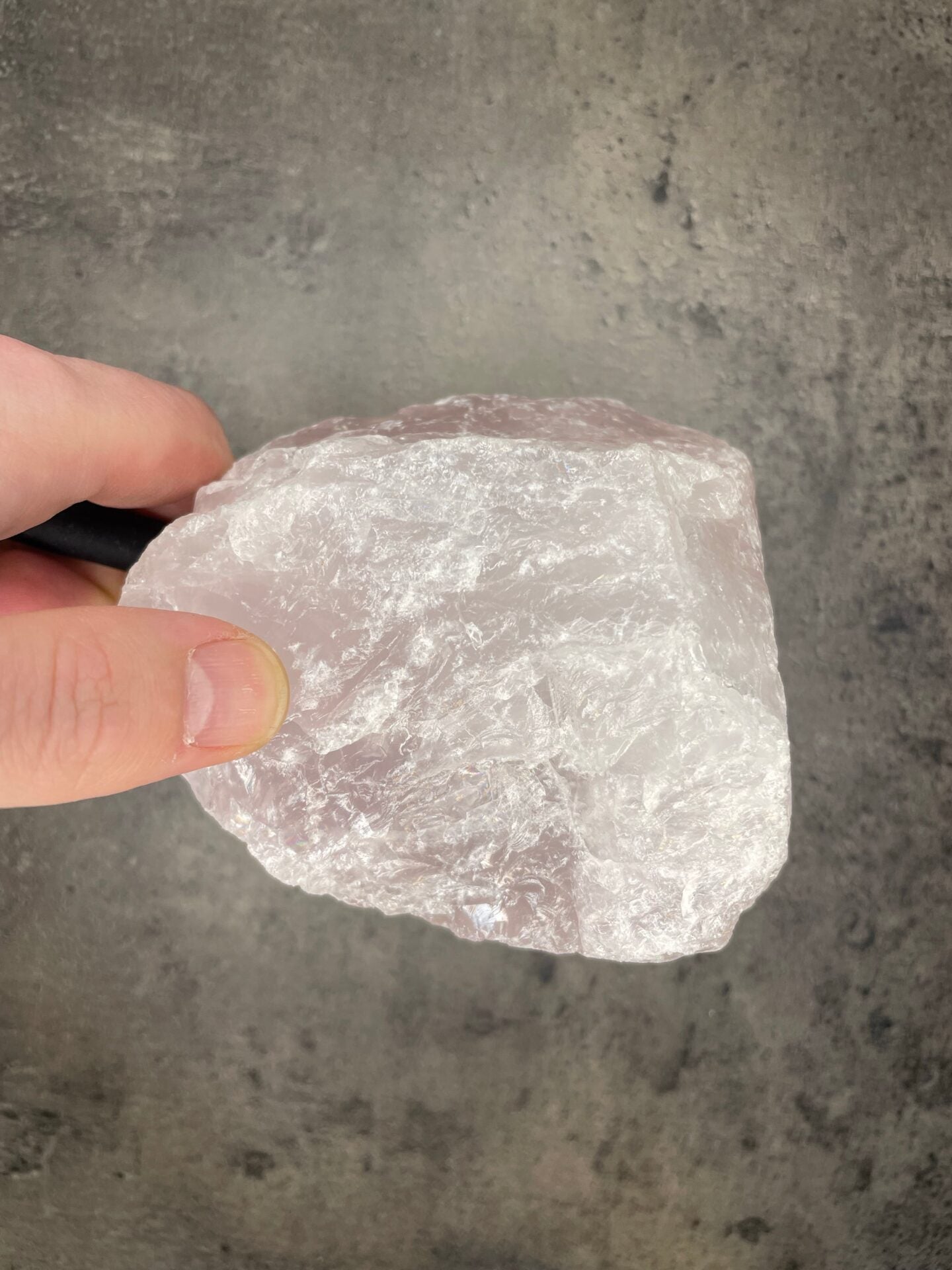 Rose quartz - XL rough chunk on stand