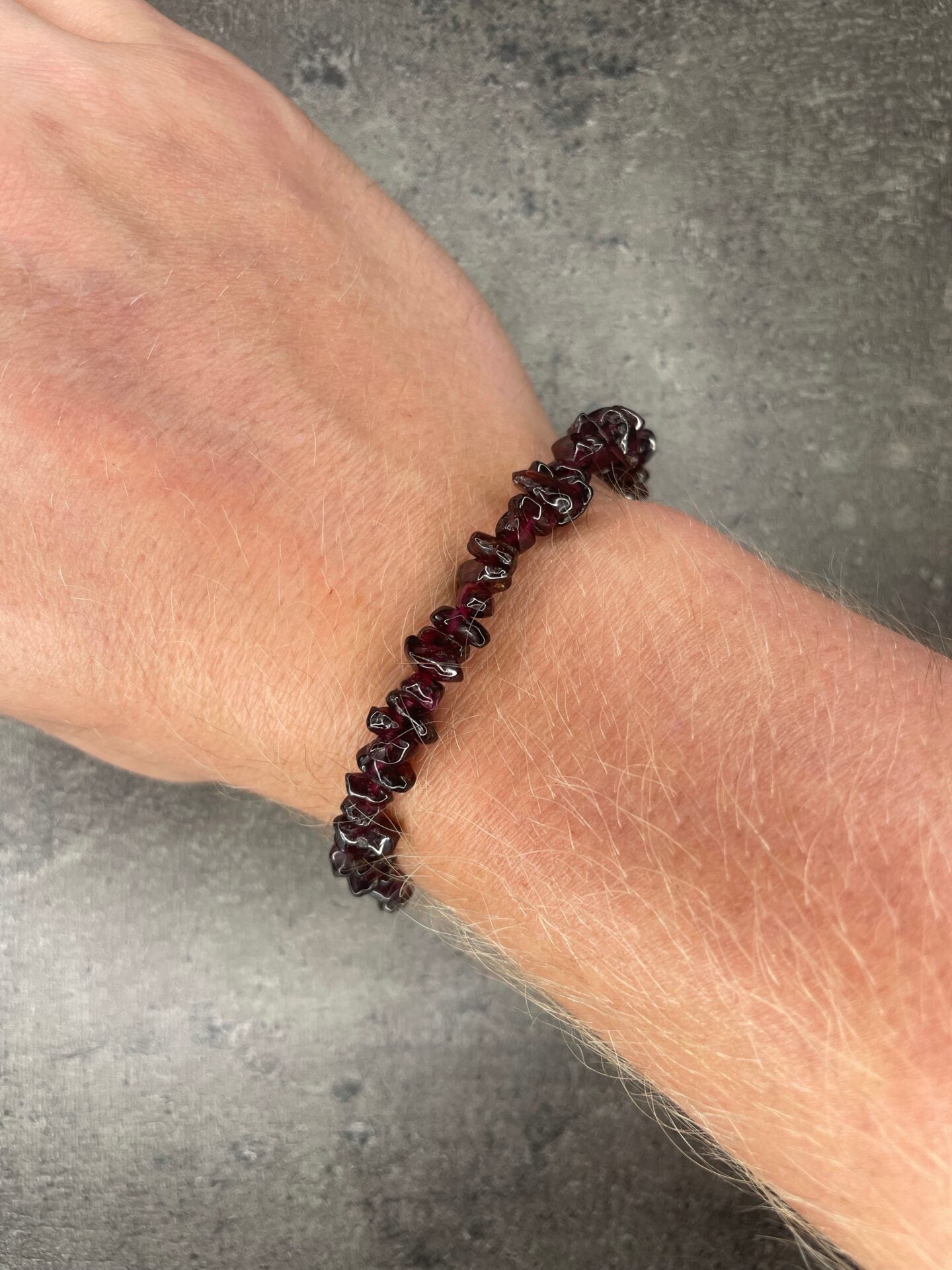 Ruby garnet - Crystal chip bracelet