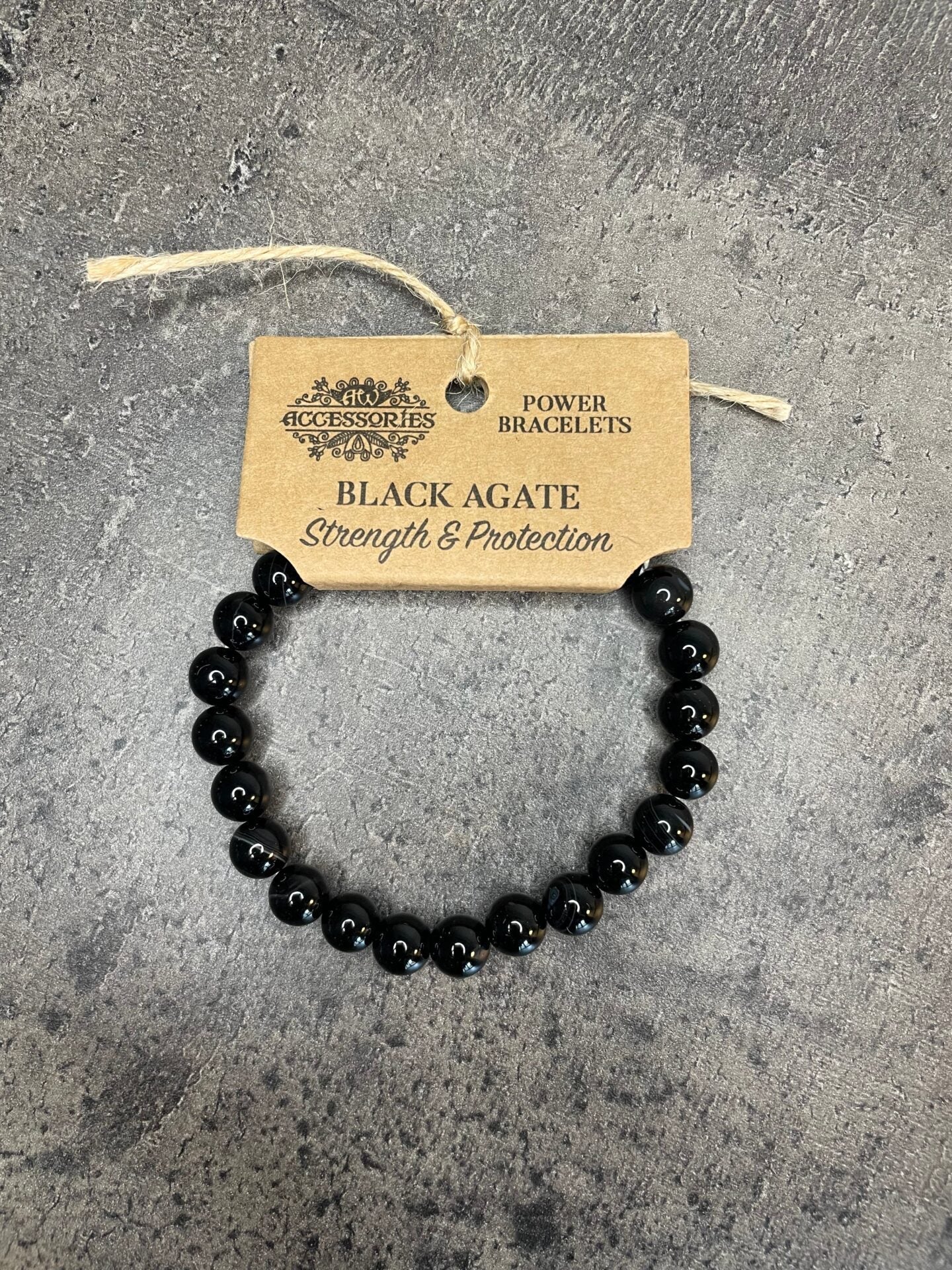 Black agate - Strength and protection - Power bead bracelet