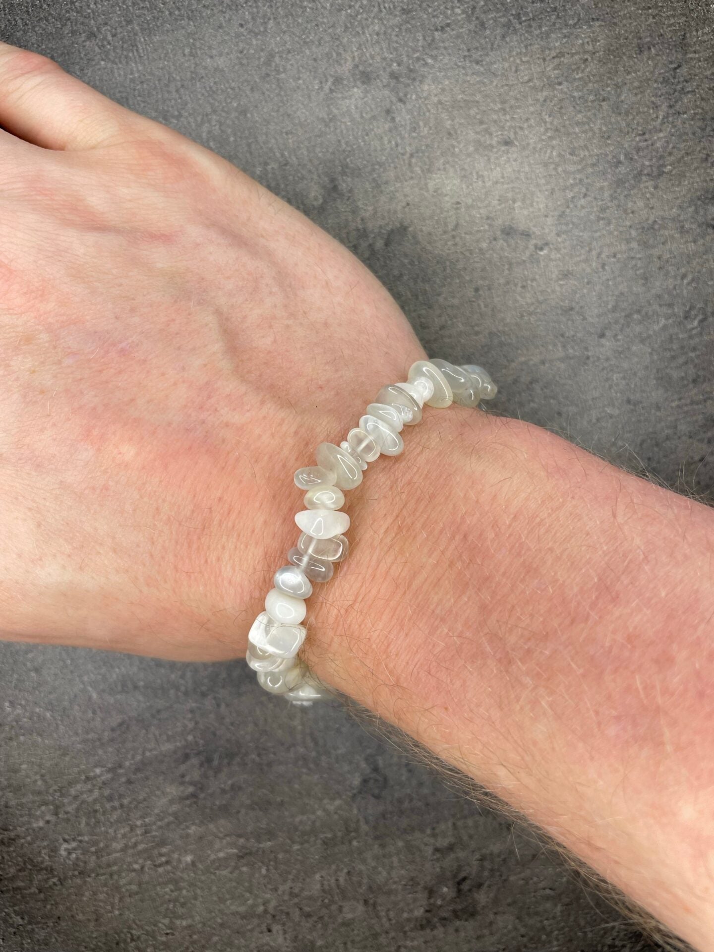 Rainbow moonstone - Crystal chip bracelet