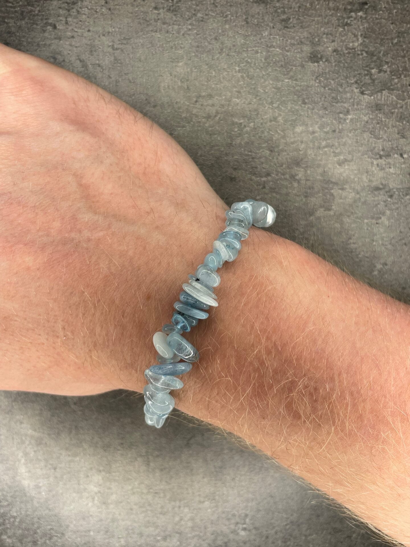 Aquamarine - Crystal chip bracelet
