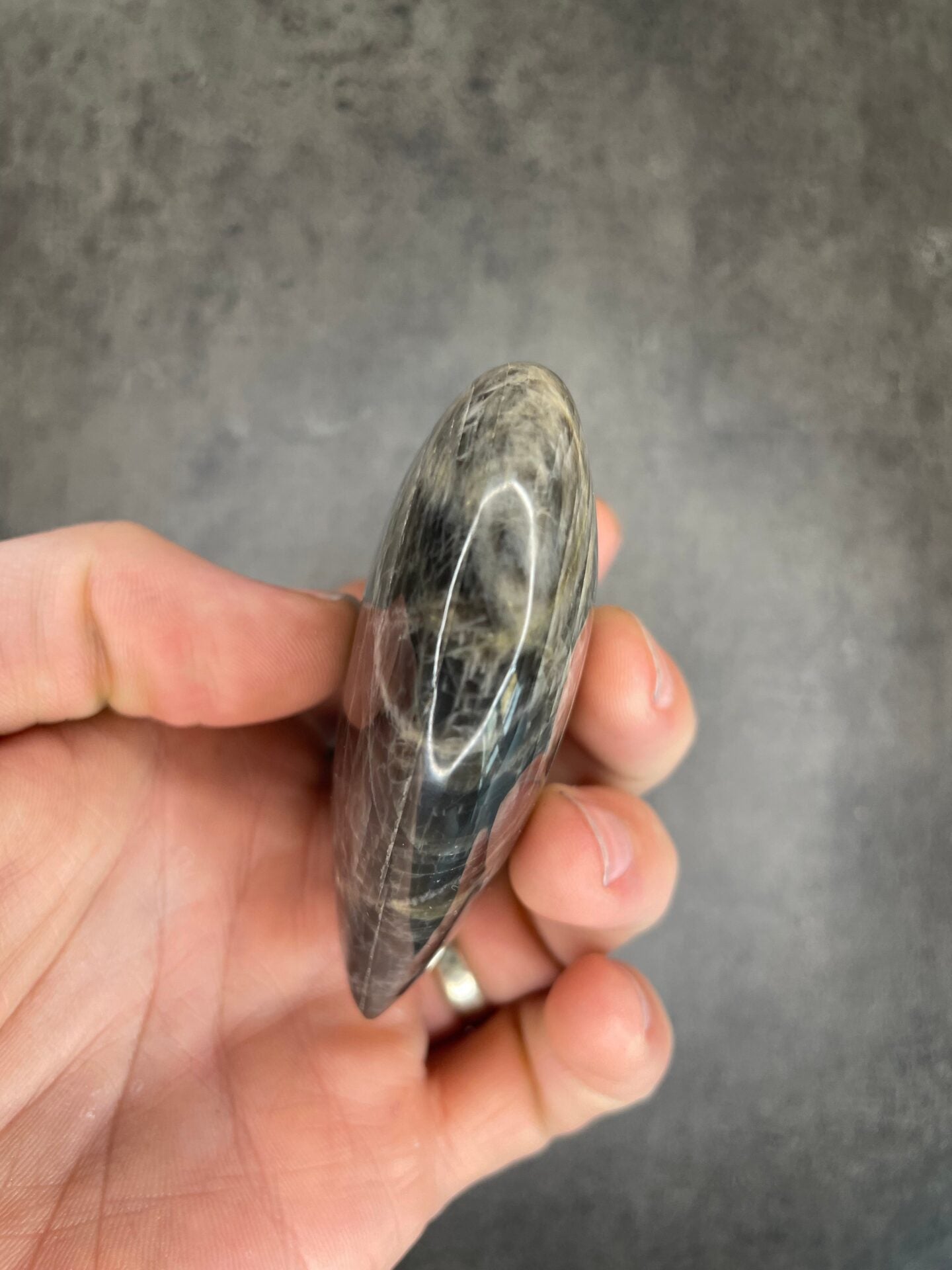 Black moonstone - XL heart