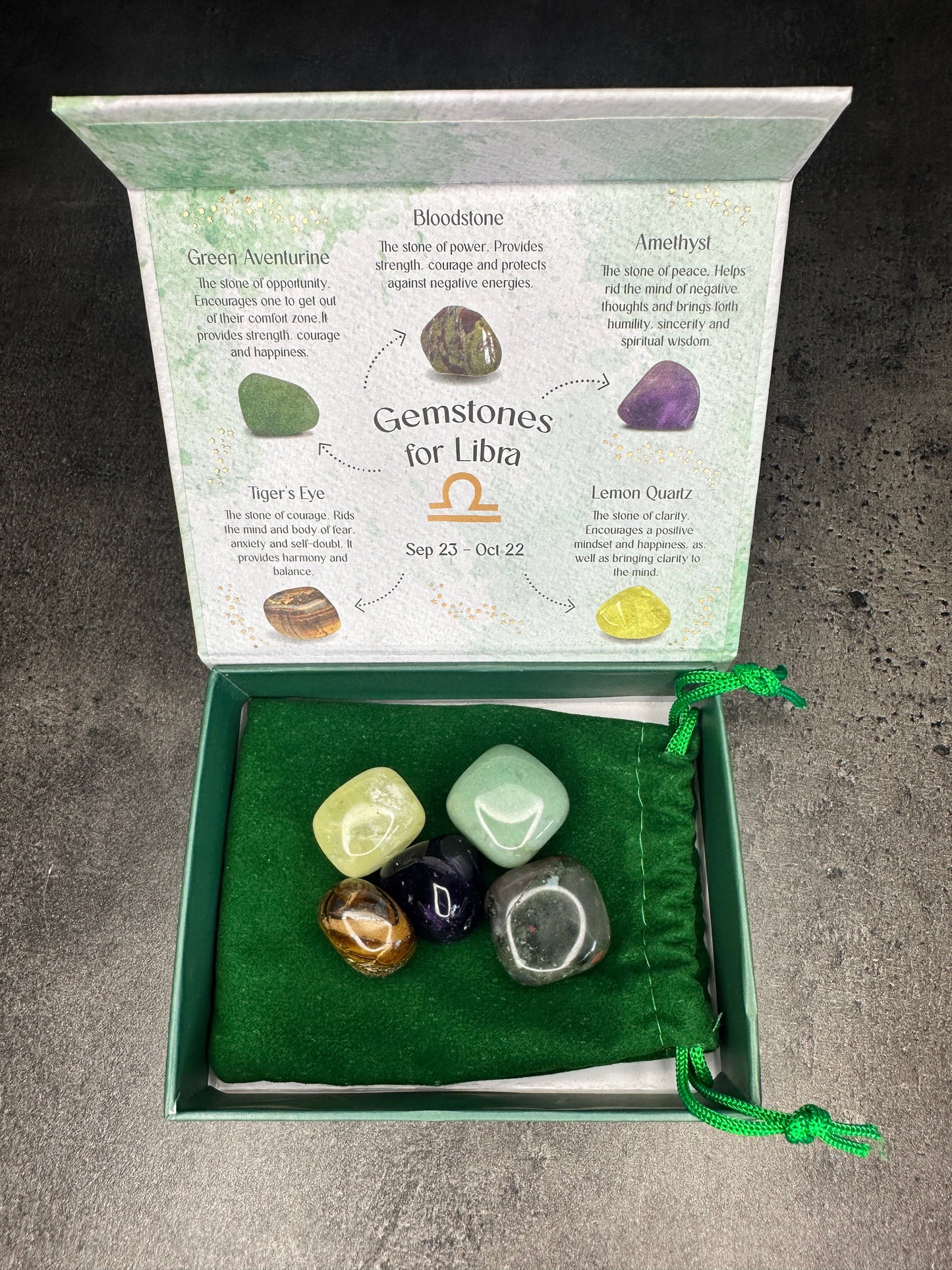 Libra crystal tumblestone gift set - Bundle