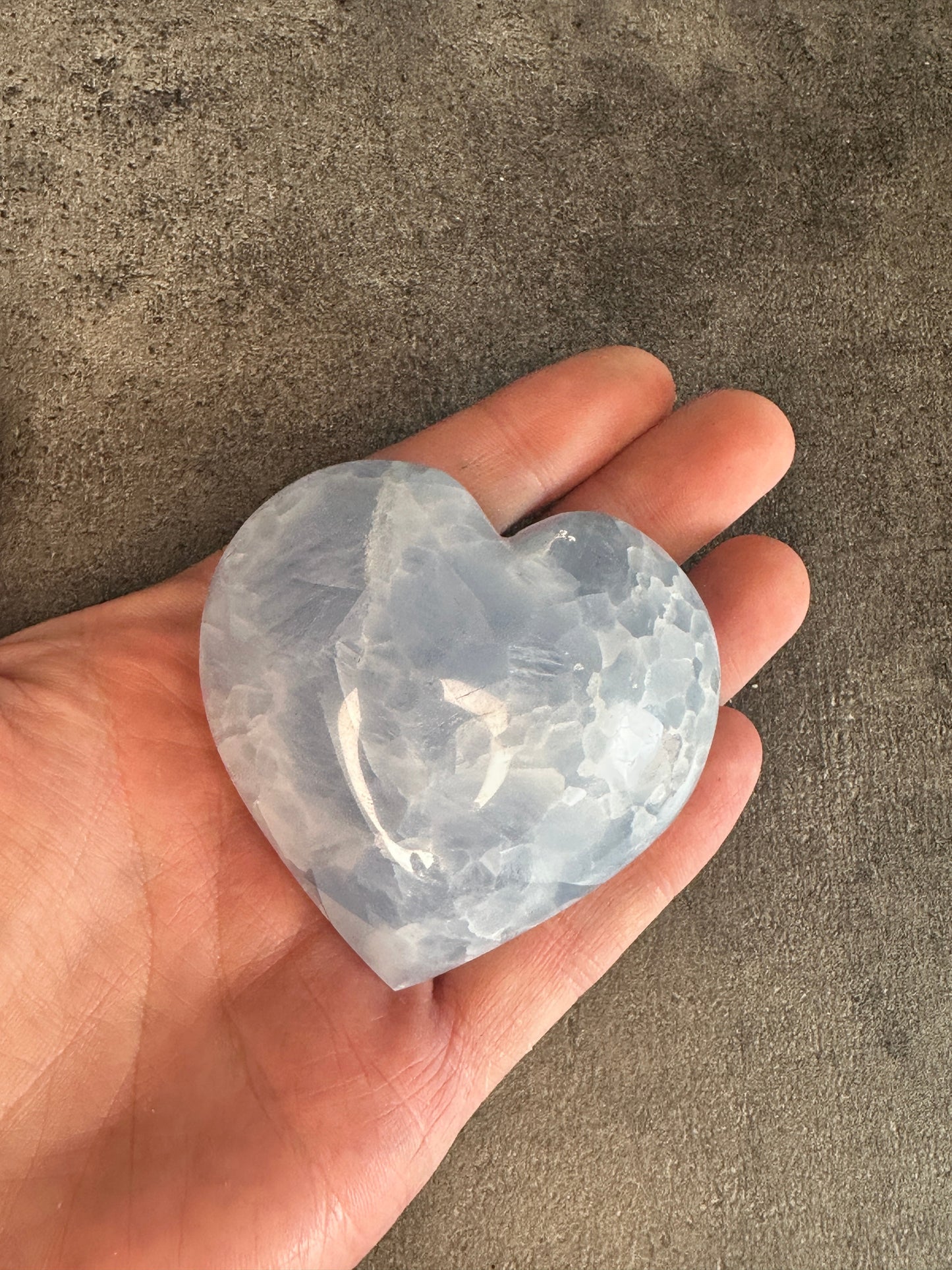 Blue calcite - XL heart