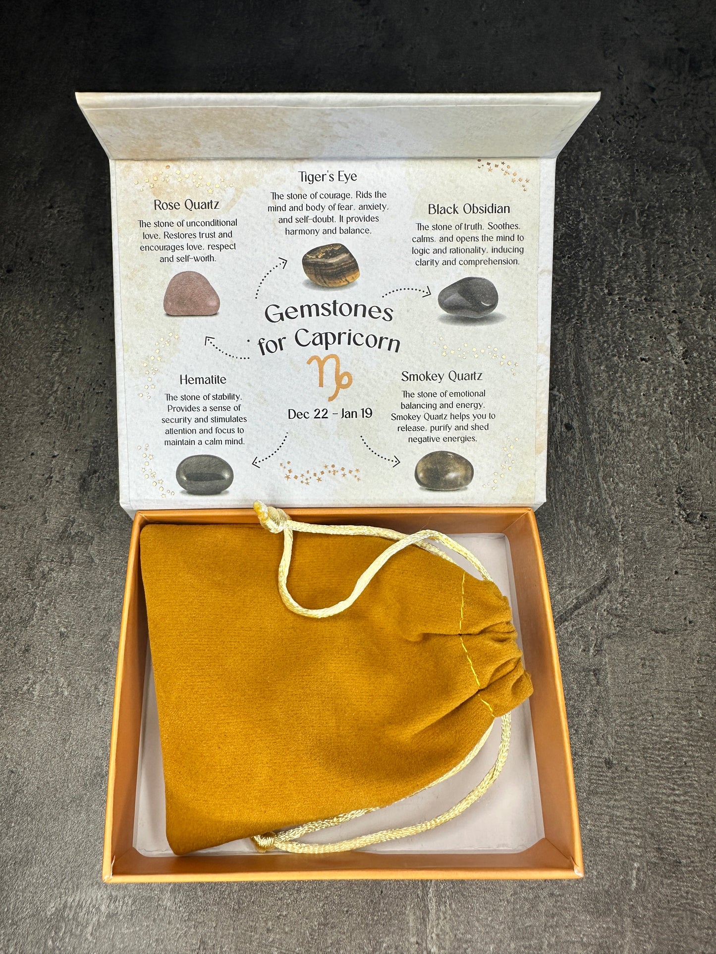 Capricorn crystal tumblestone gift set - Bundle