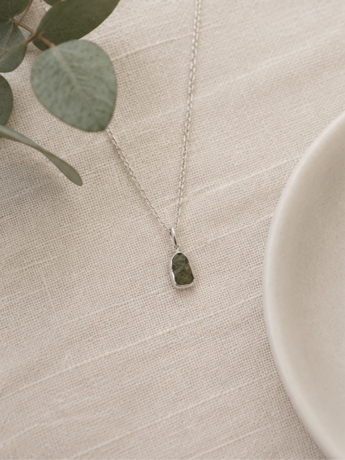 Moldavite - Mini necklace pendant (sterling silver)