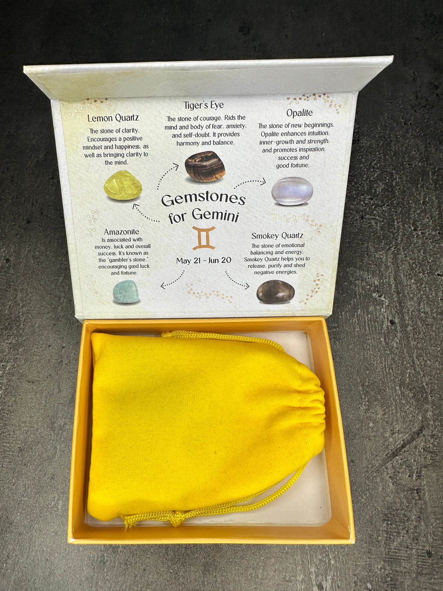 Gemini crystal tumblestone gift set - Bundle
