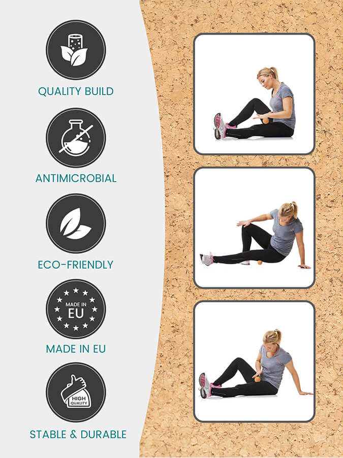 Yoga Studio Cork Unbranded Massage Ball Set of 3 - 2 x 4cm, 2cm