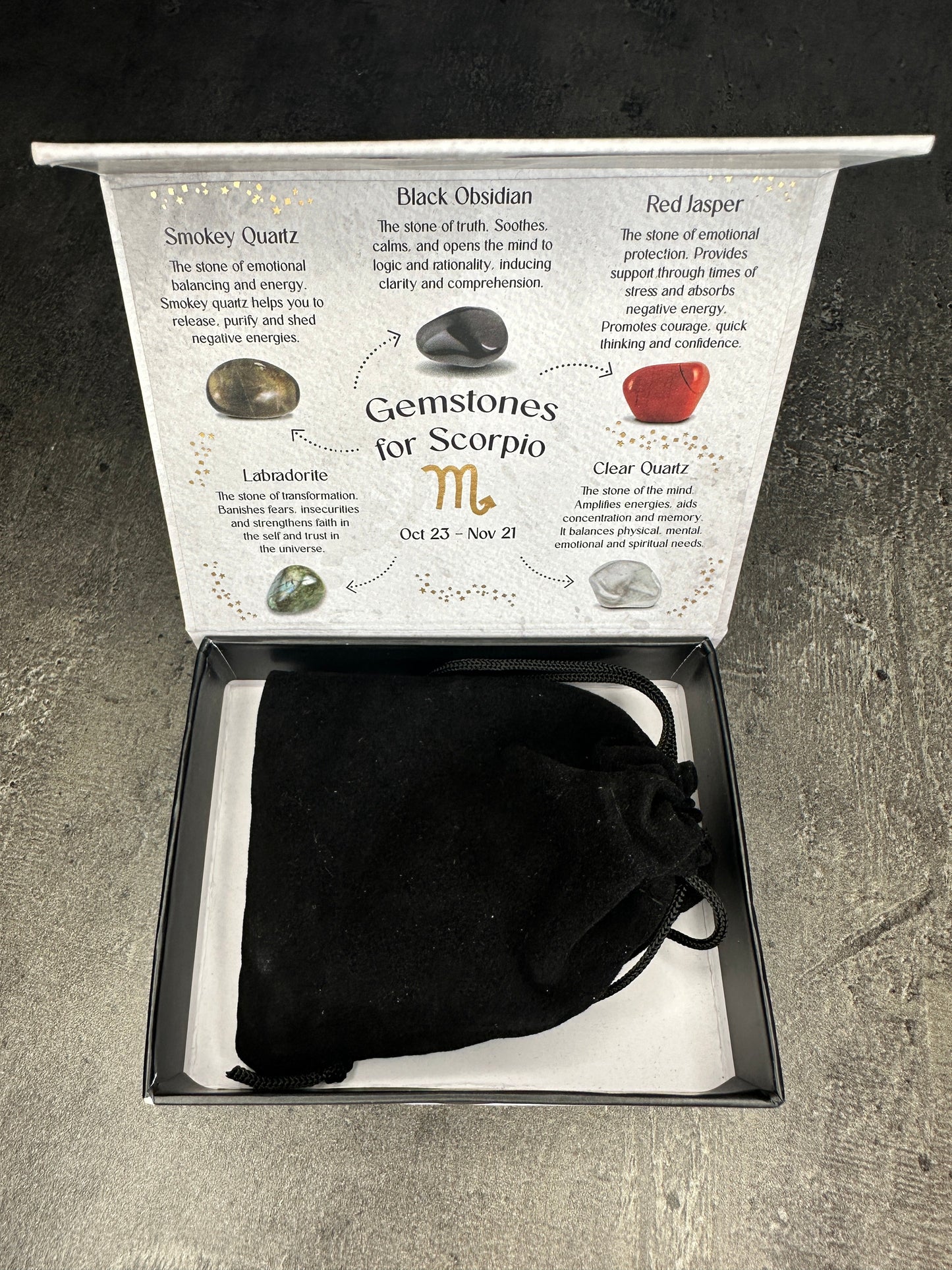 Scorpio crystal tumblestone gift set - Bundle