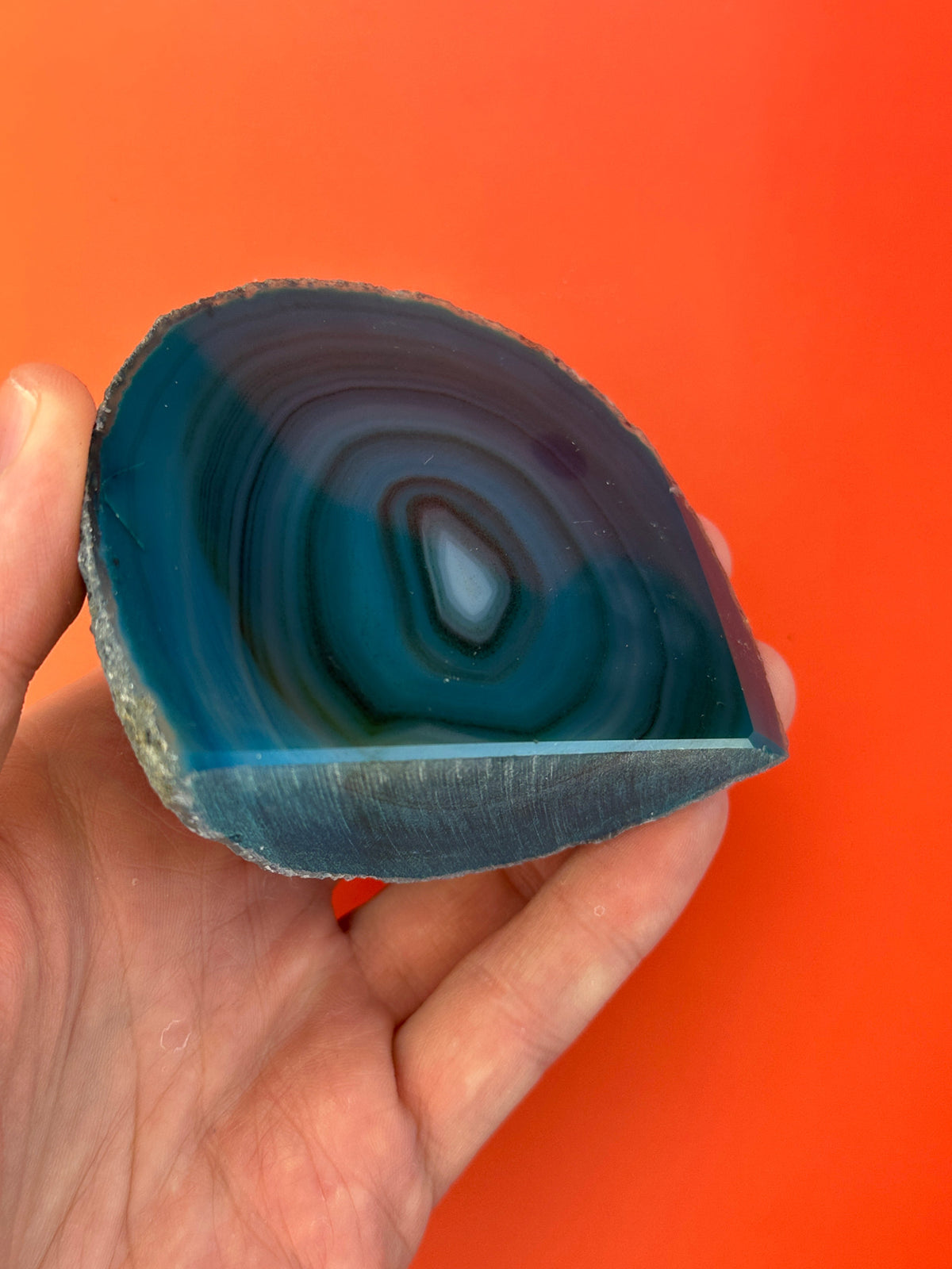 Blue Agate - Rough, polished slab
