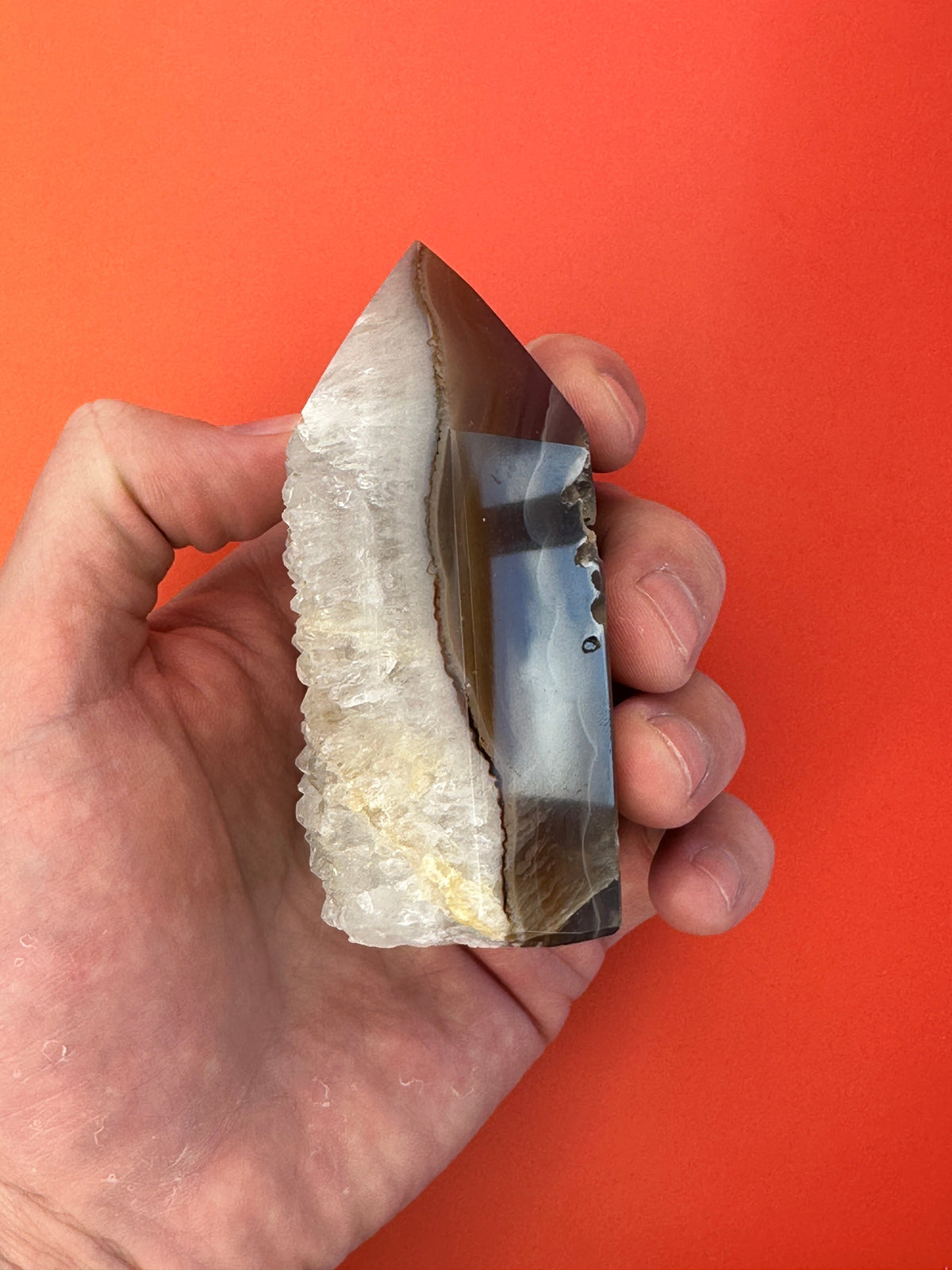 Agate - Druzy free standing point