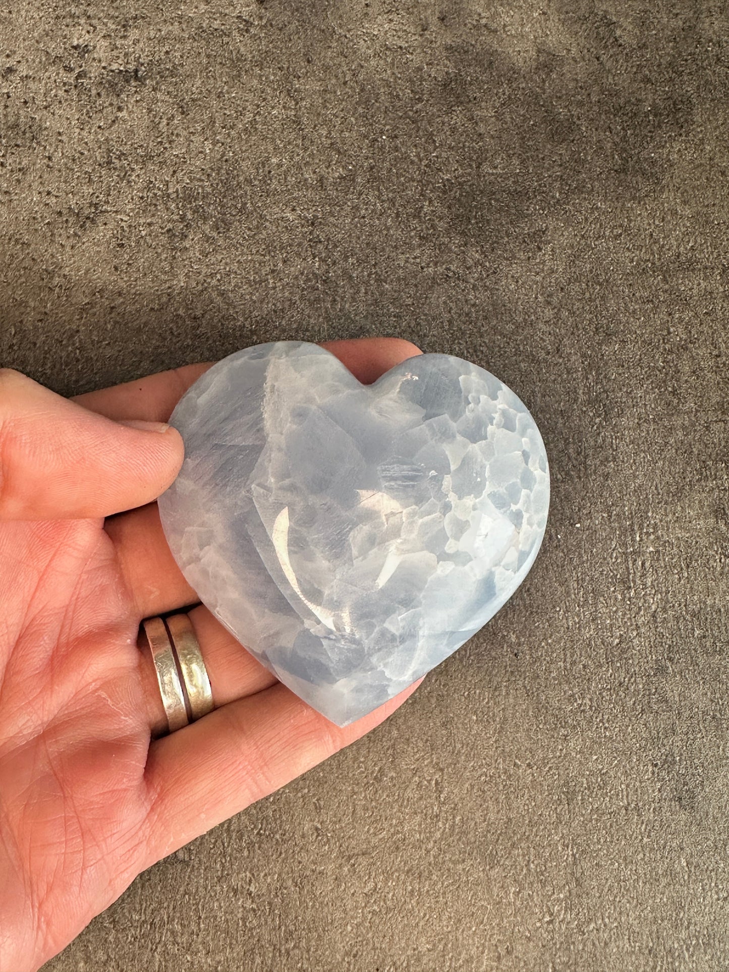 Blue calcite - XL heart