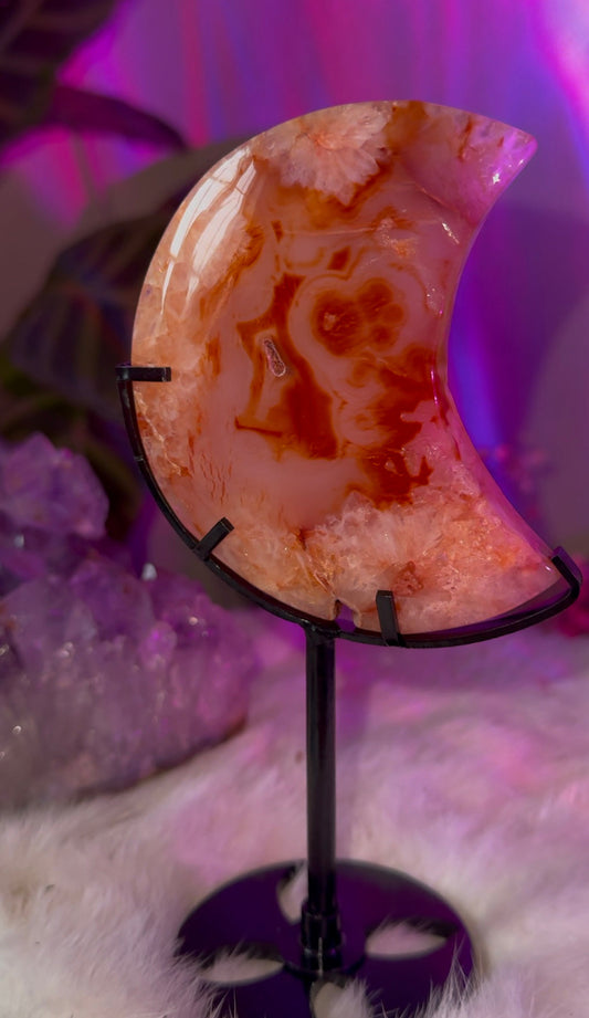 Carnelian moon carvings