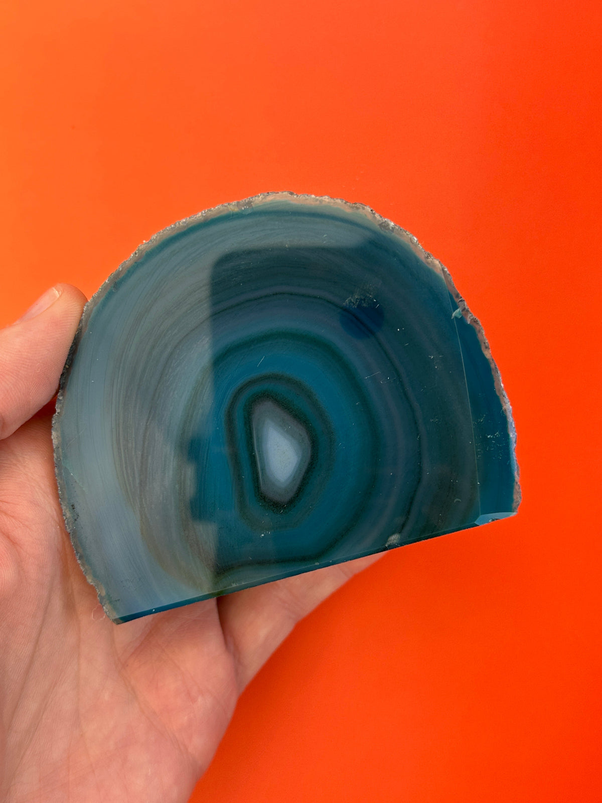 Blue Agate - Rough, polished slab