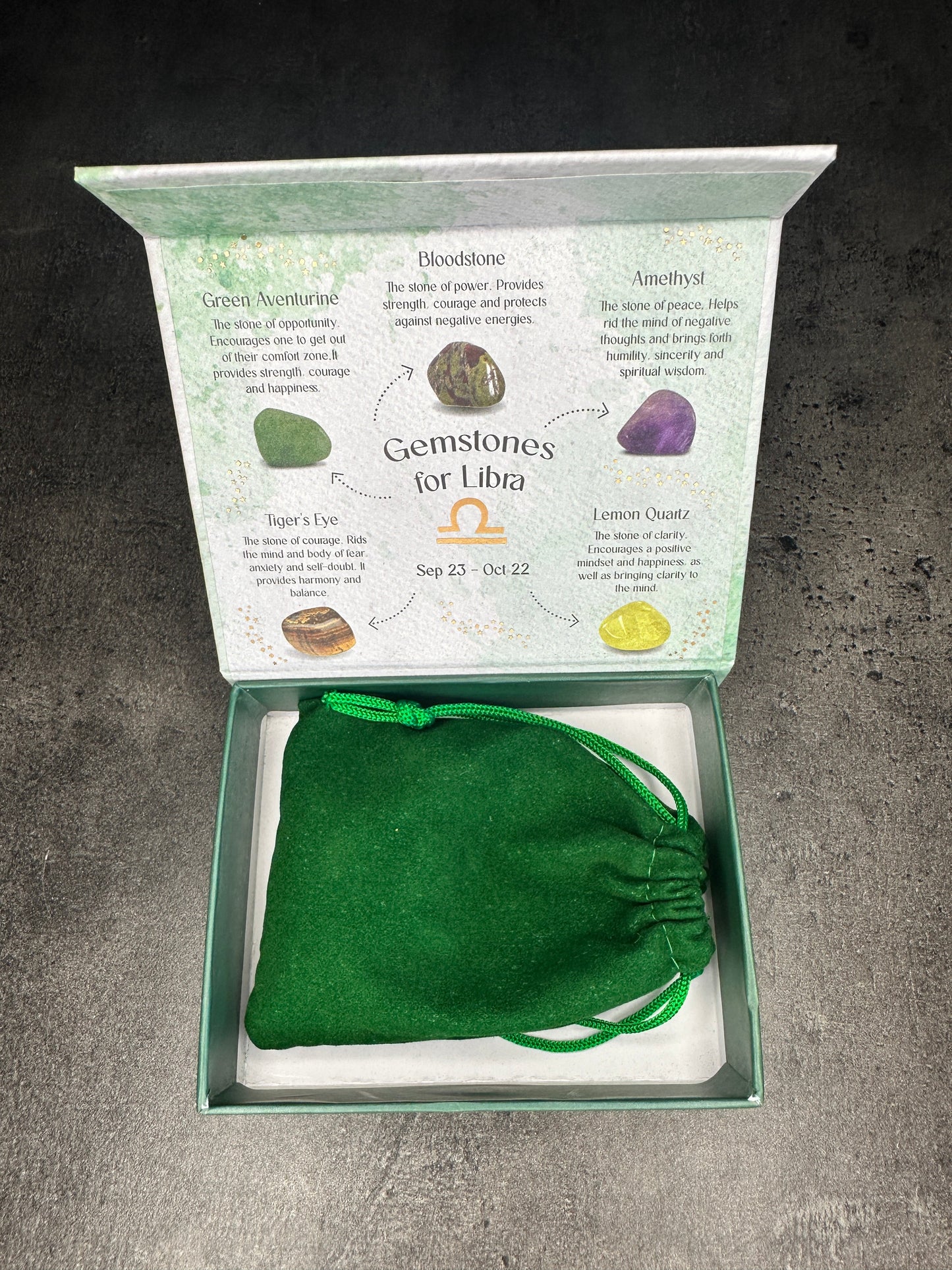 Libra crystal tumblestone gift set - Bundle