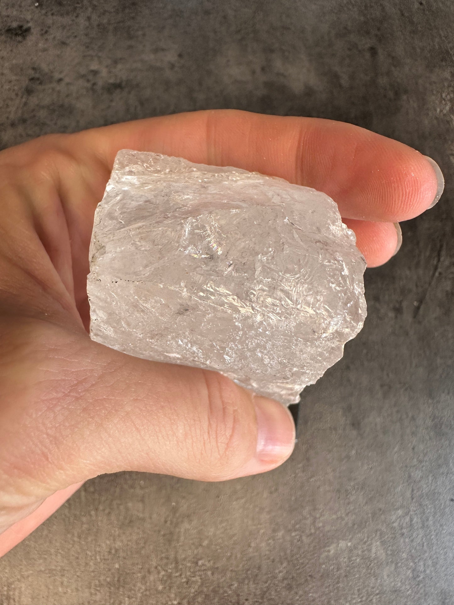 Clear quartz - Rough chunk on a stand