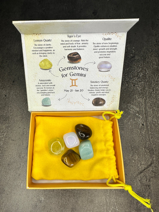 Gemini crystal tumblestone gift set - Bundle