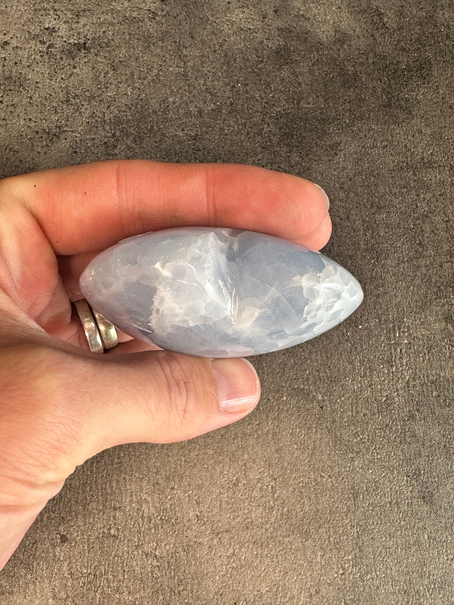 Blue calcite - XL heart