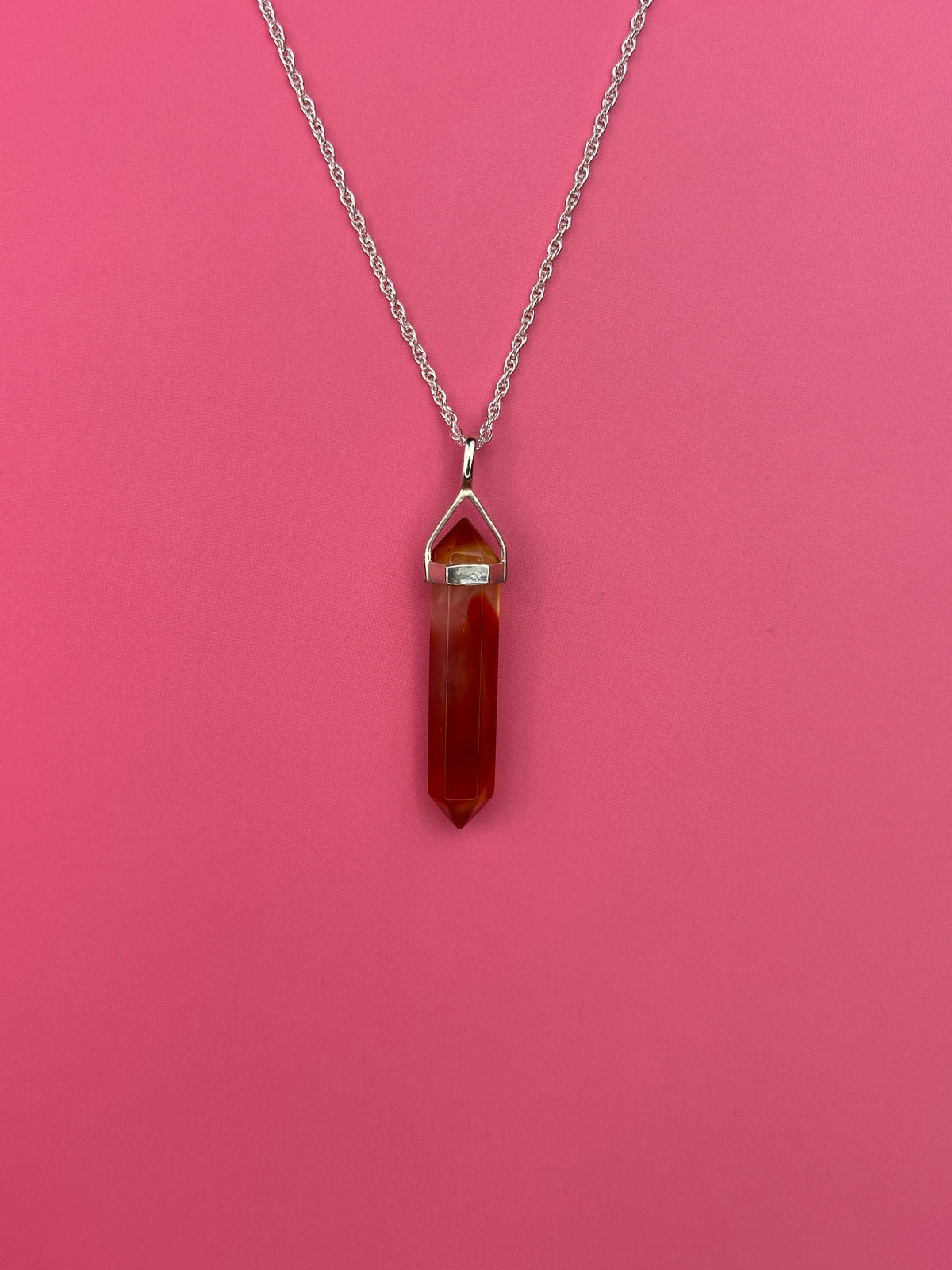 Take action pendant - Carnelian (sterling silver)