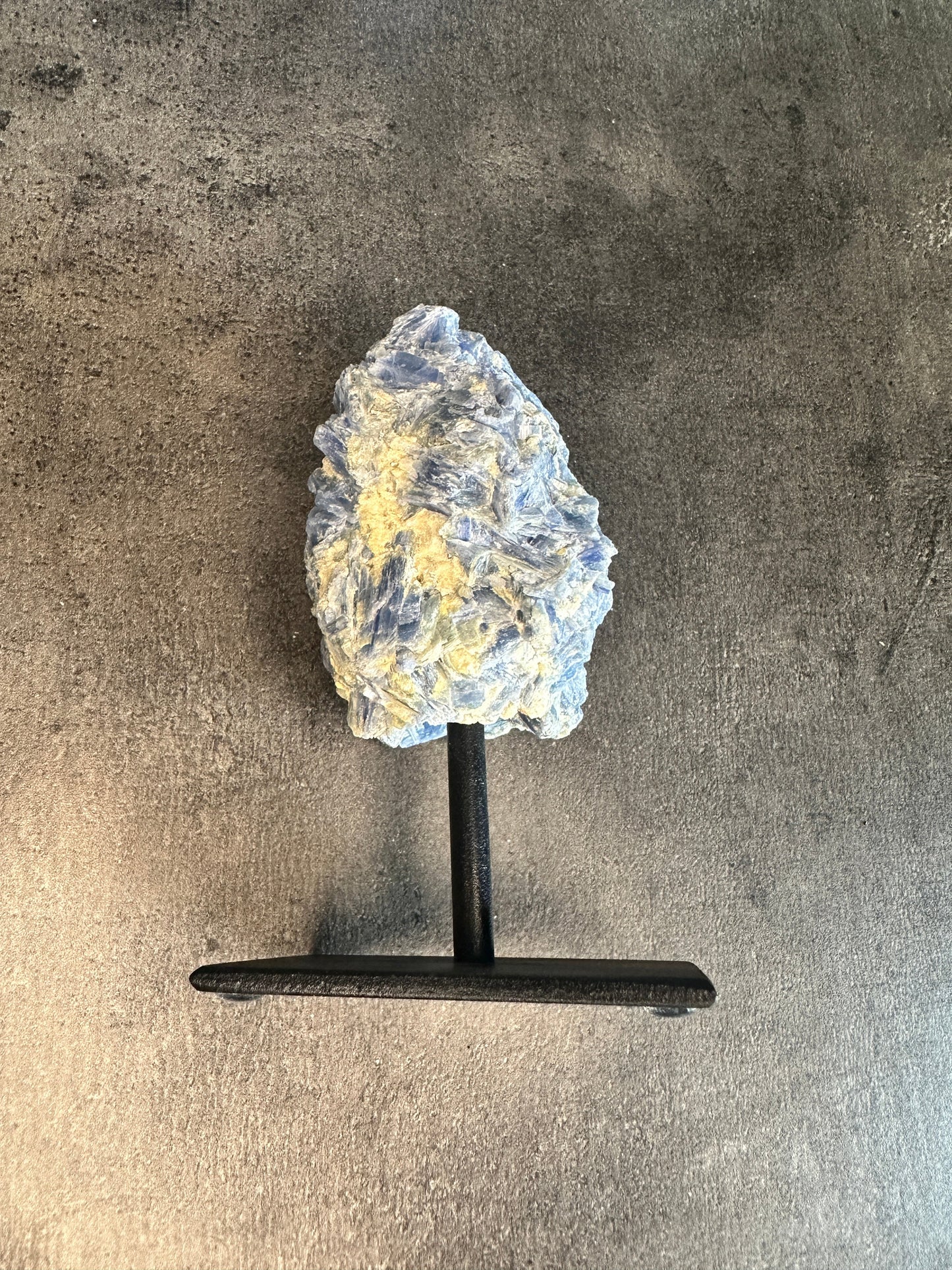 Blue kyanite - XL rough chunk on stand