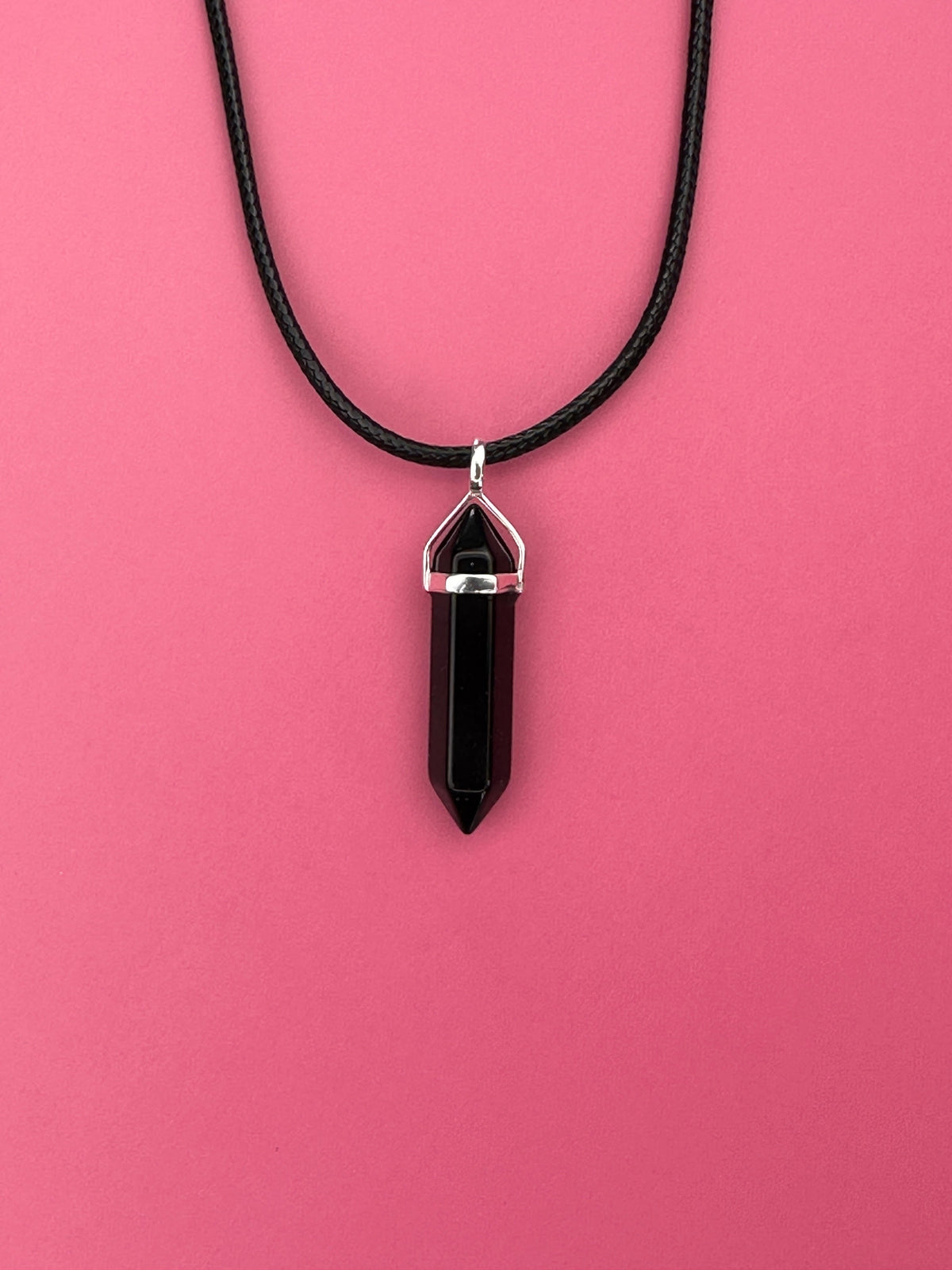 Protection pendant - Black obsidian (sterling silver)