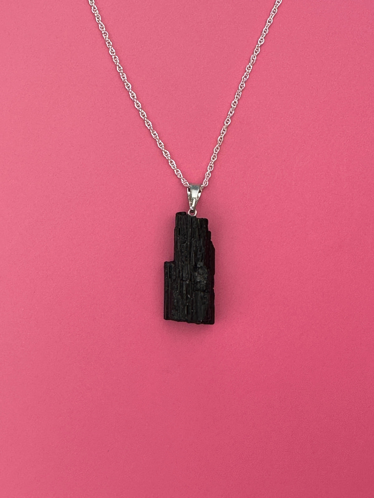Black tourmaline - Rough necklace pendant