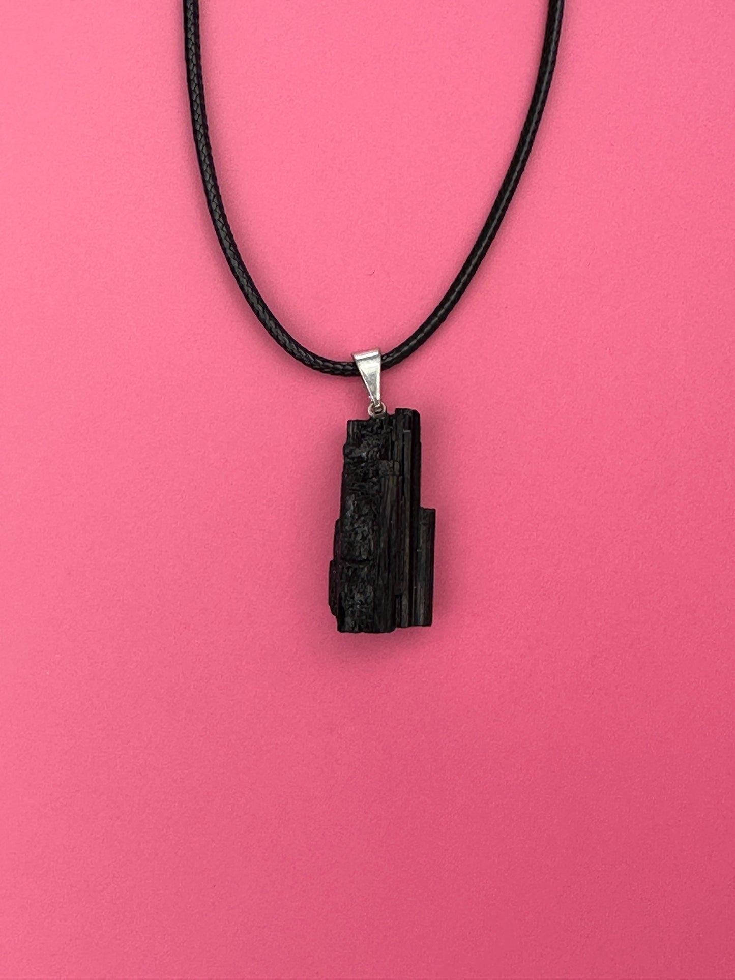 Black tourmaline - Rough necklace pendant