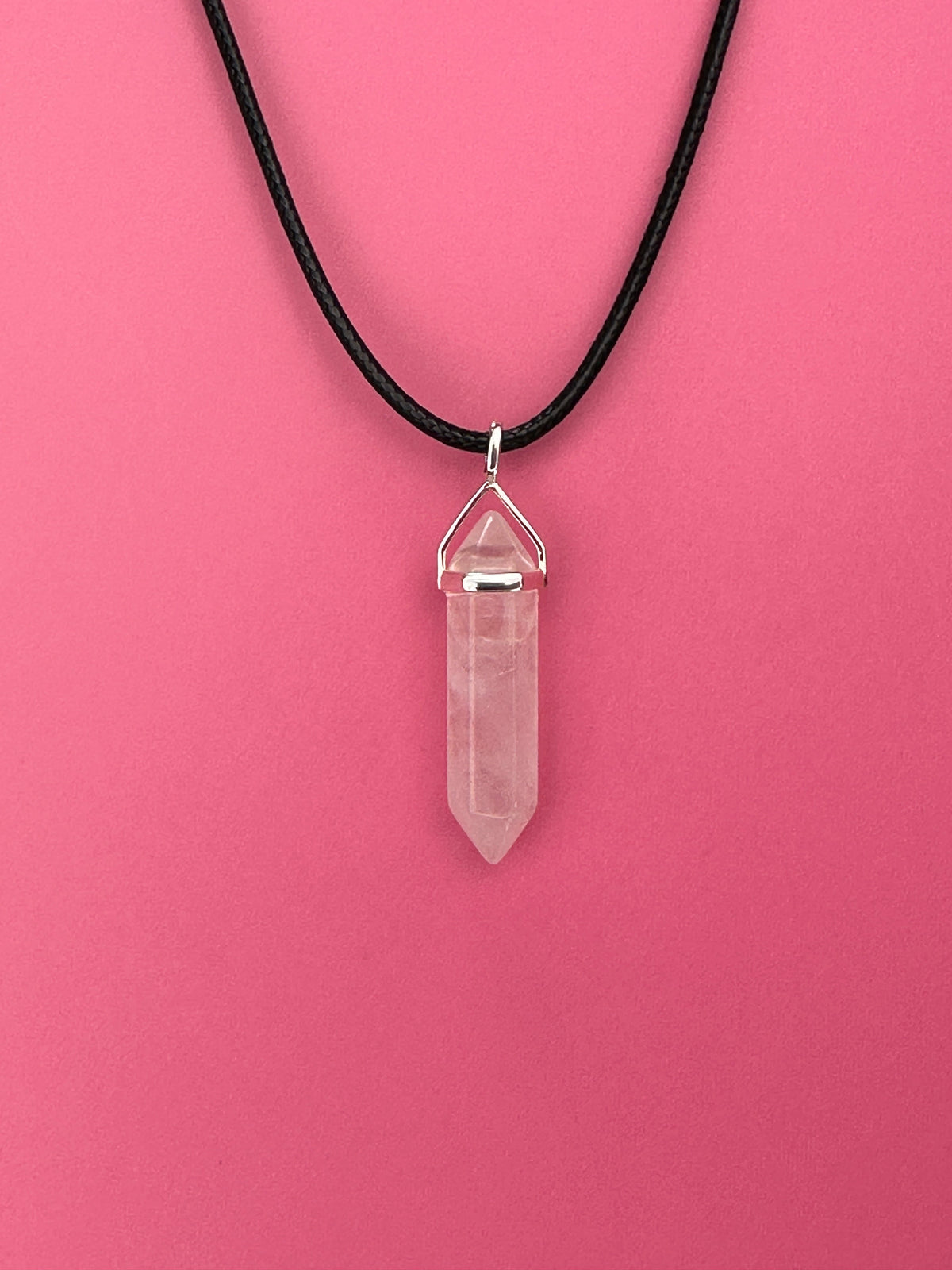 Love pendant - Rose quartz (sterling silver)