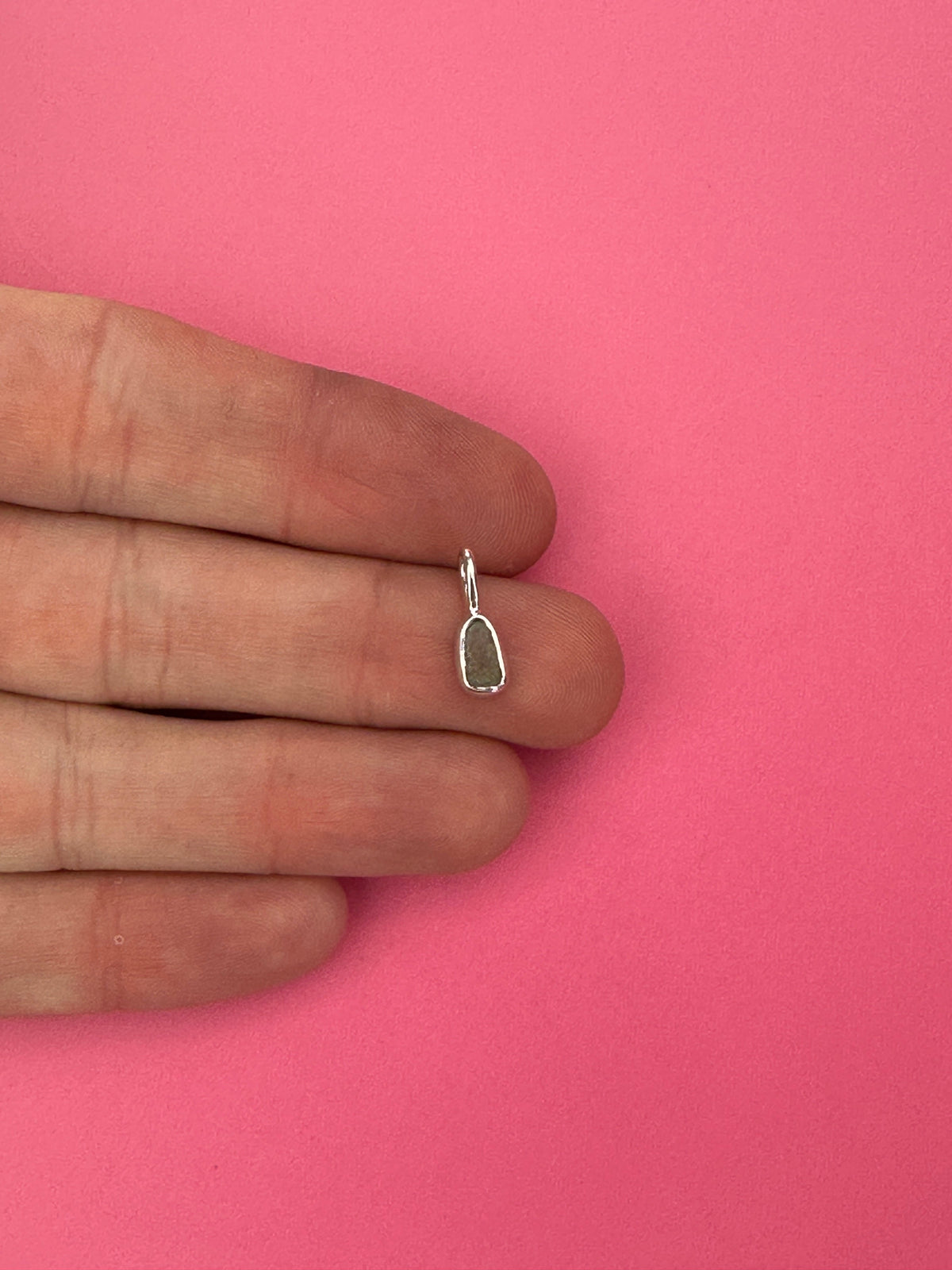Moldavite - Mini necklace pendant (sterling silver)