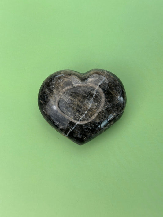 Black moonstone - XL heart