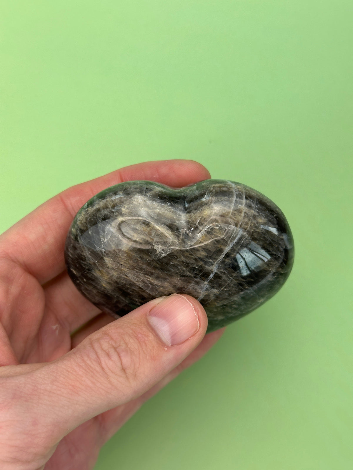 Black moonstone - XL heart