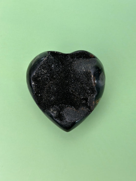 Septarian - Large druzy heart