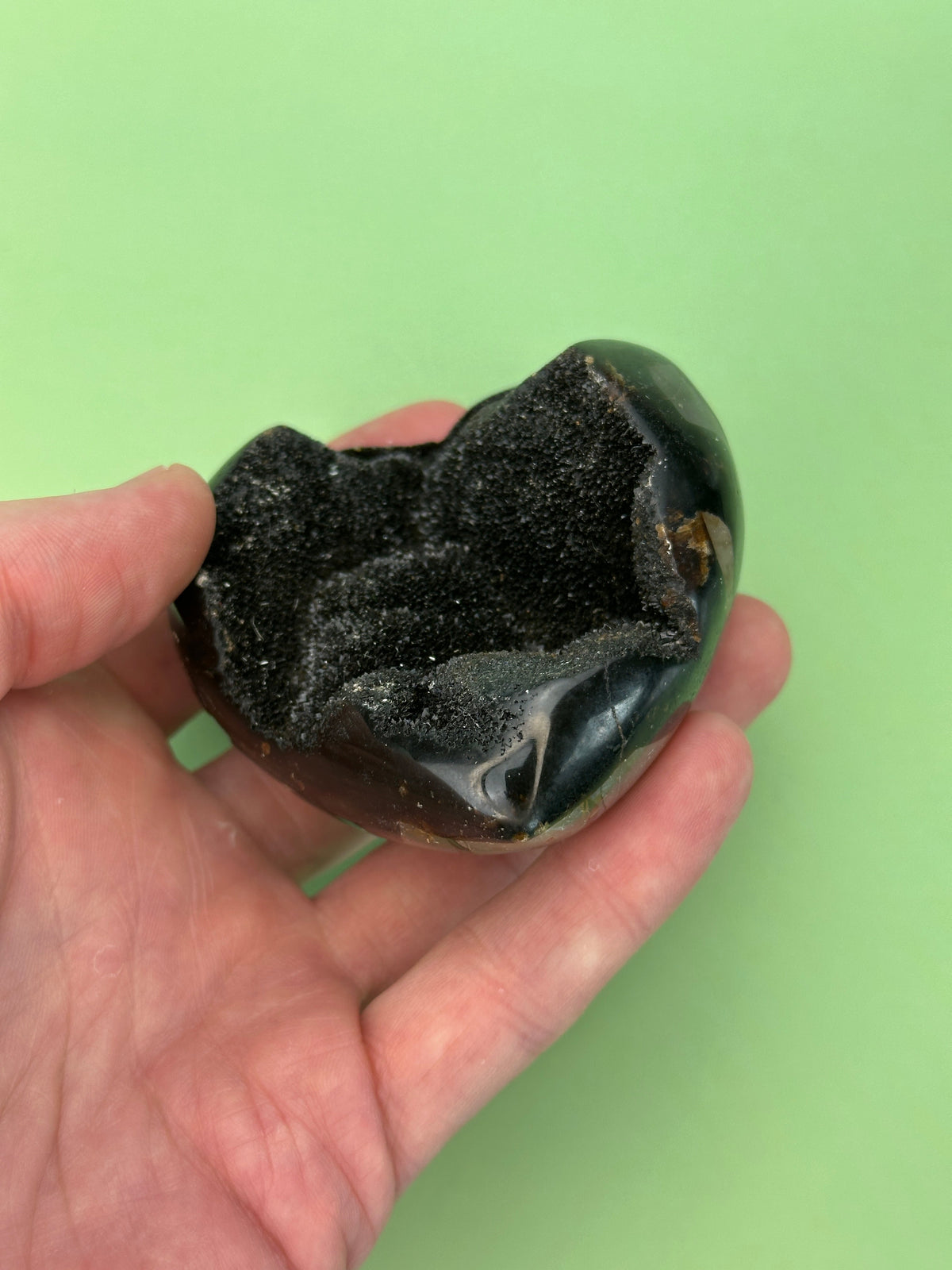 Septarian - Large druzy heart