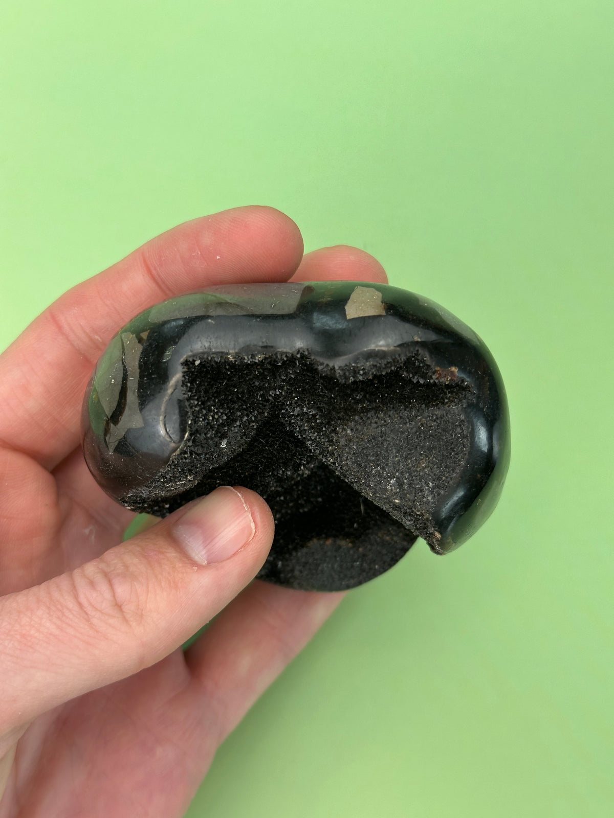 Septarian - Large druzy heart