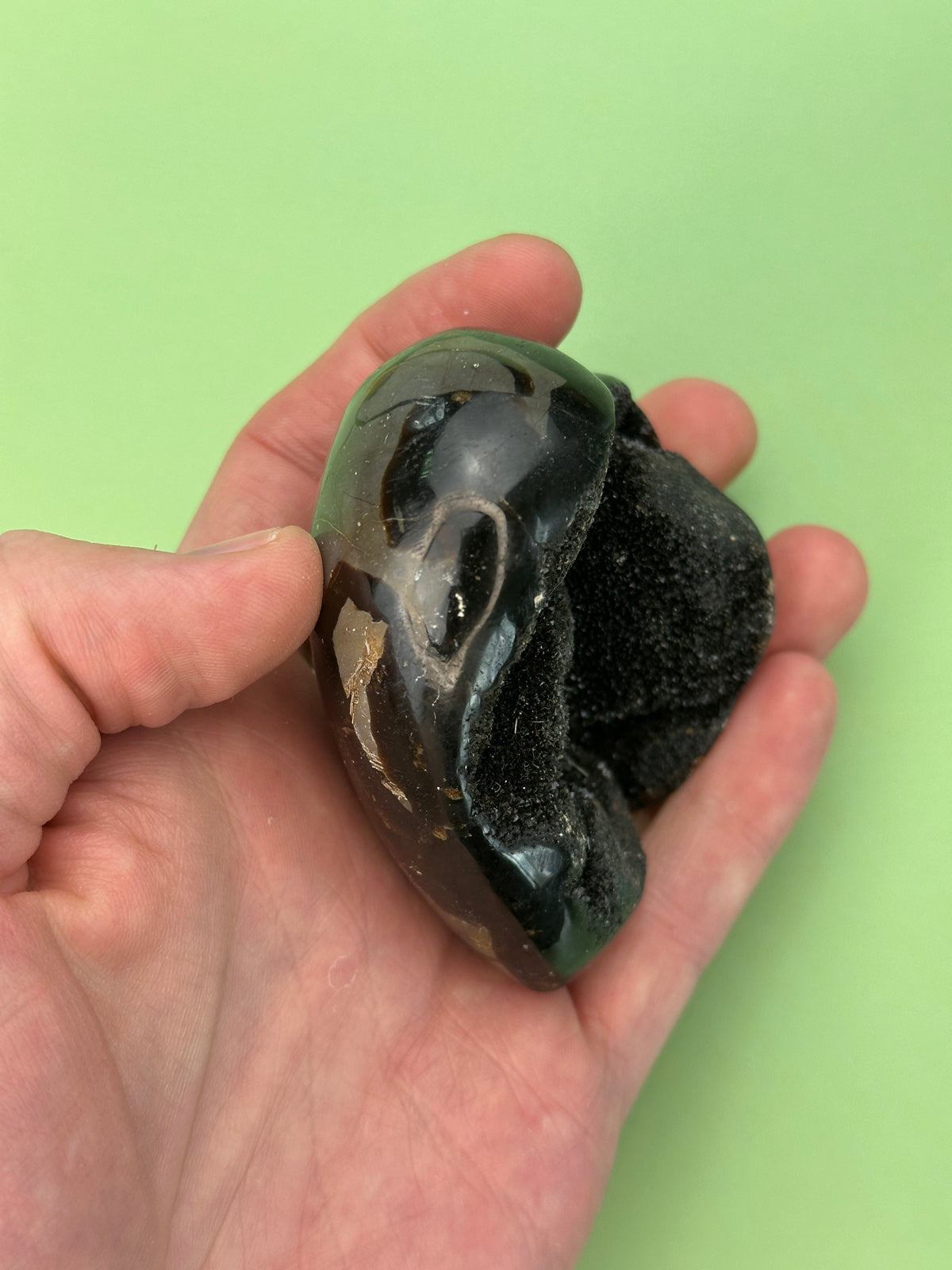 Septarian - Large druzy heart
