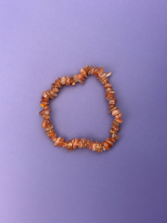Sunstone - Crystal chip bracelet
