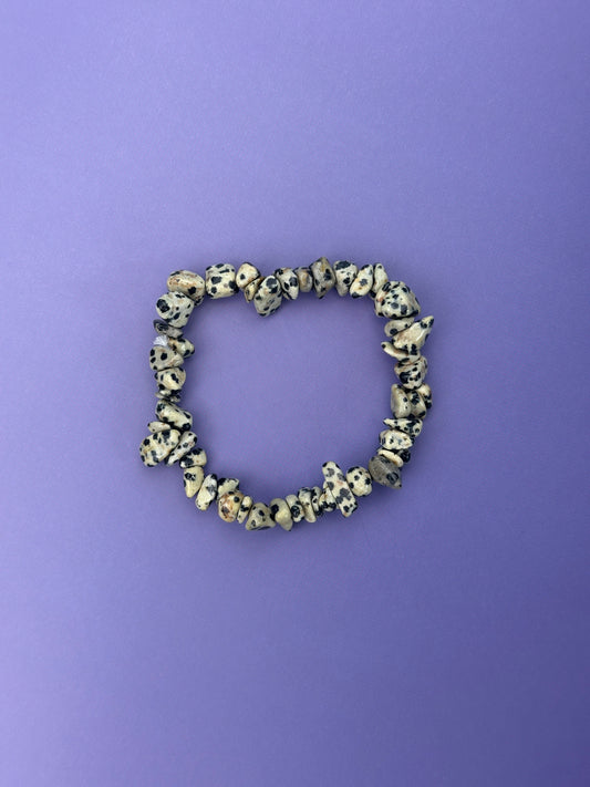 Dalmatian jasper - Crystal chip bracelet