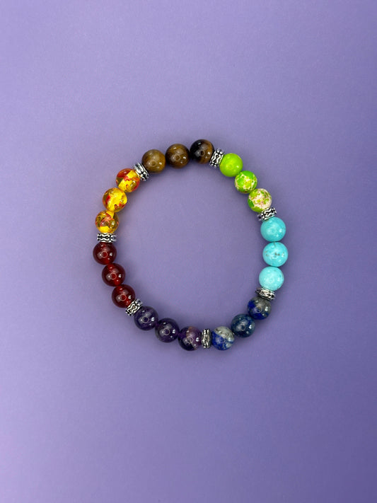 Chakra mixed bead bracelet (with dividers)