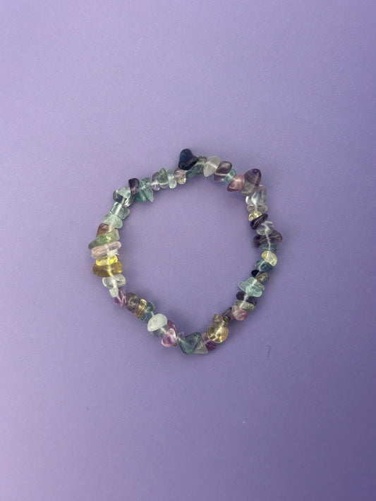 Fluorite - Crystal chip bracelet