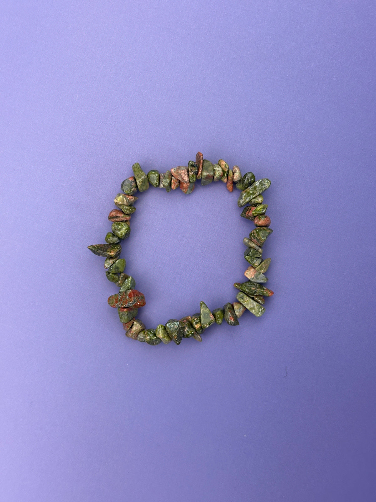 Unakite - Crystal chip bracelet
