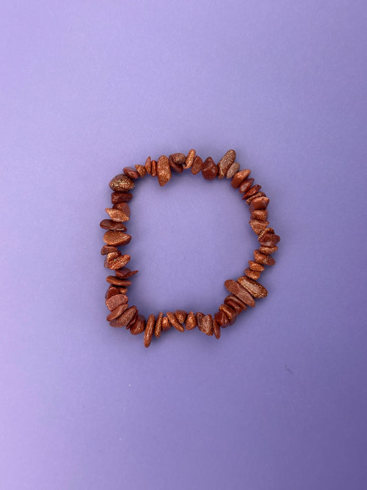 Goldstone - Crystal chip bracelet