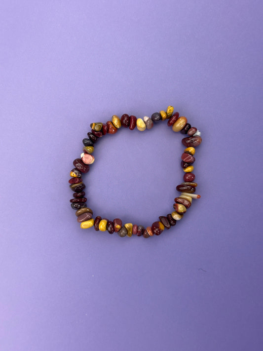 Mookaite jasper - Crystal chip bracelet