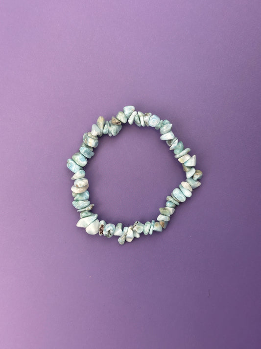 Larimar - Crystal chip bracelet