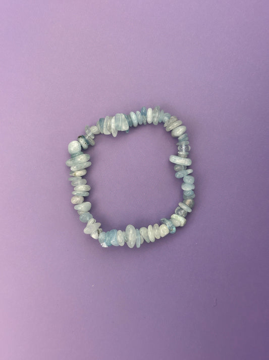 Aquamarine - Crystal chip bracelet