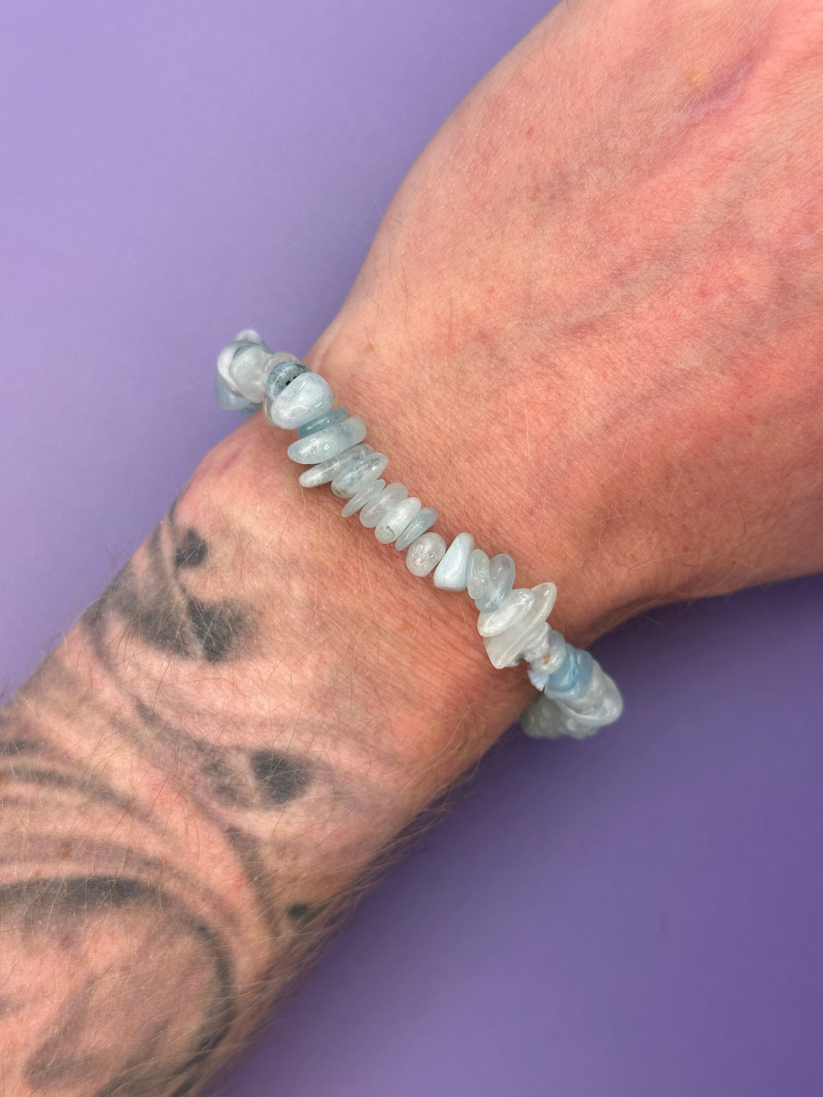 Aquamarine - Crystal chip bracelet
